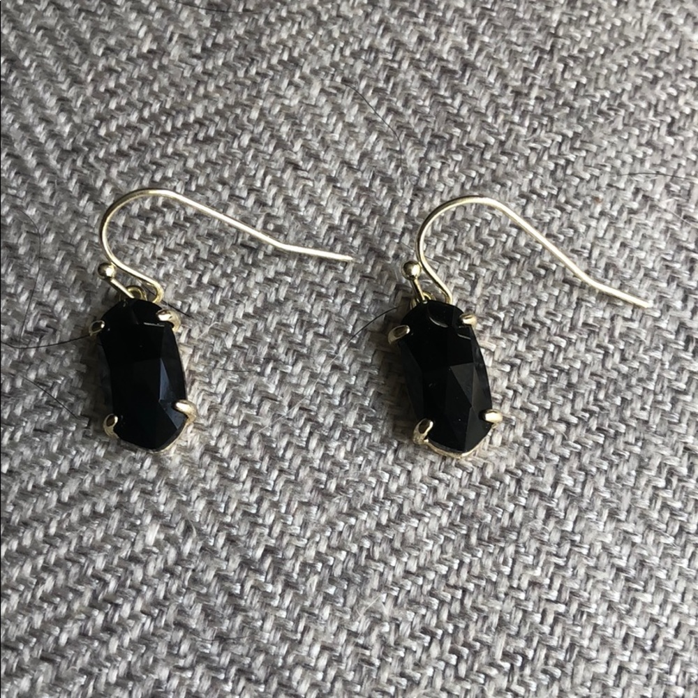 Kendra Scott Black Lemmi Gold Drop Earrings